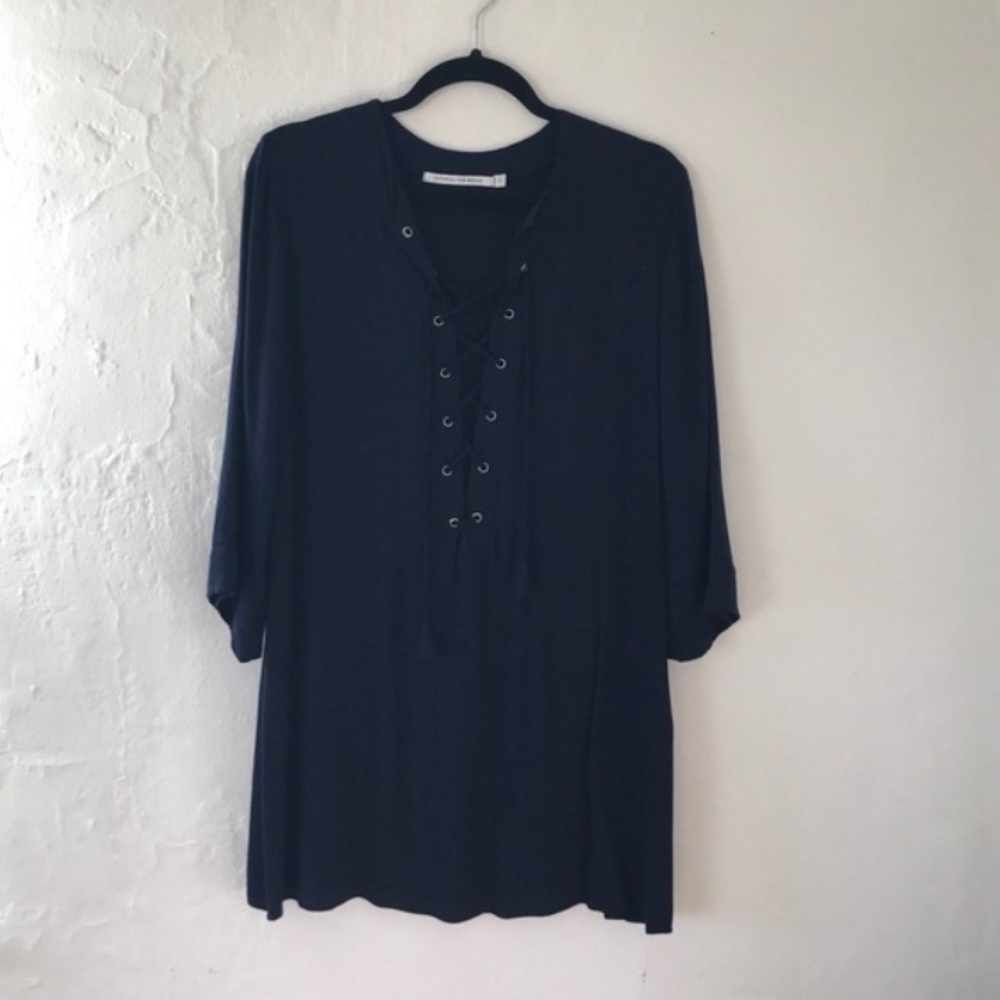 Faithful the Brand Lace-Up Mini Dress